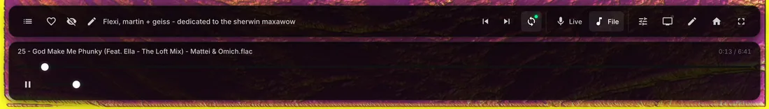The control bar and audio player