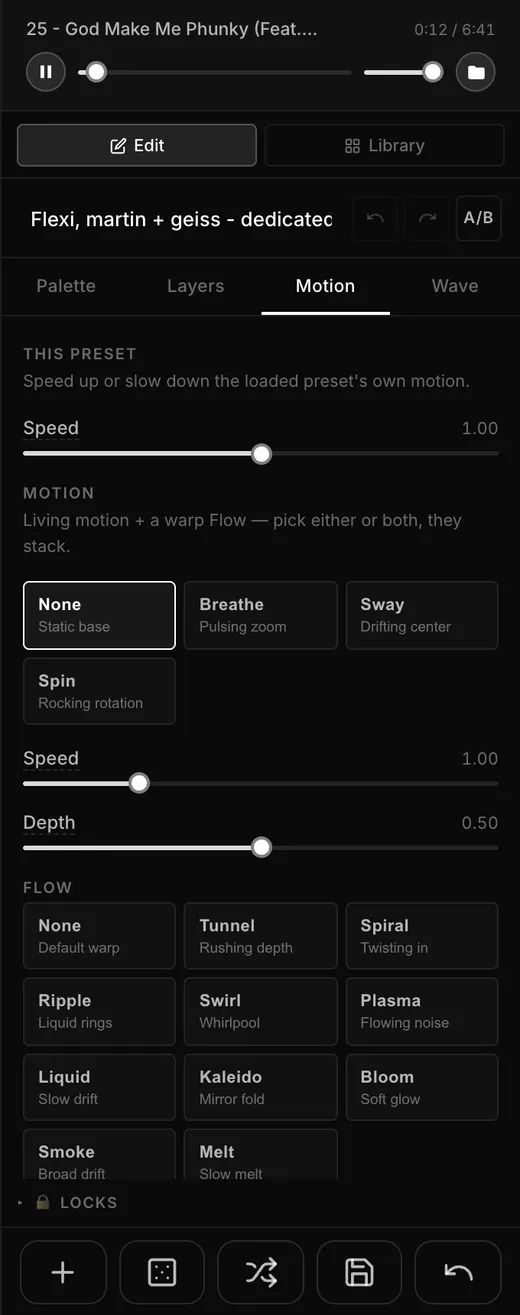 Motion tab